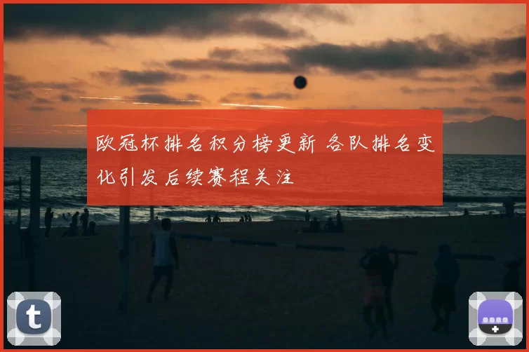 欧冠杯排名积分榜更新 各队排名变化引发后续赛程关注