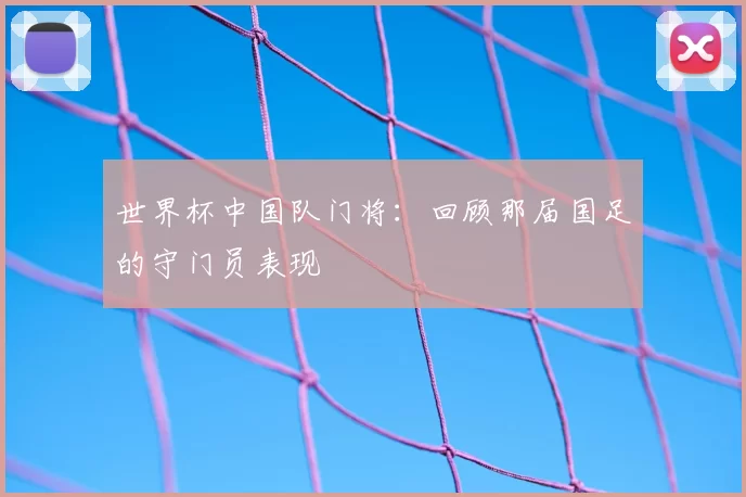 世界杯中国队门将：回顾那届国足的守门员表现